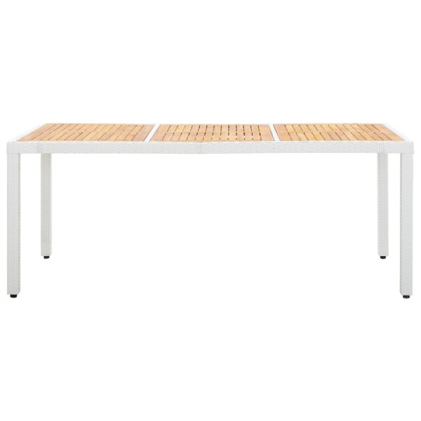 Conjunto de comedor para jardín 9 piezas ratán sintético blanco