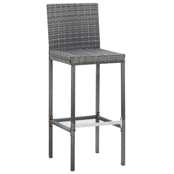 Set muebles bar jardín 7 piezas y cojines ratán sintético gris