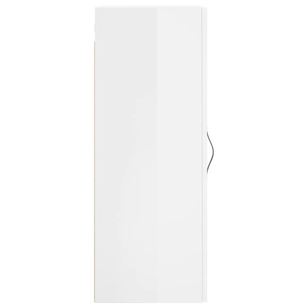 Armario de pared blanco brillante 34,5x34x90 cm