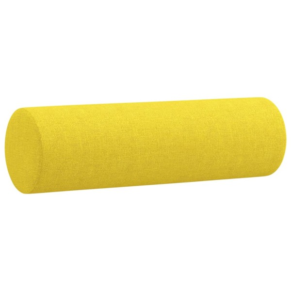 Sofá de 2 plazas con cojines tela amarillo claro 120 cm