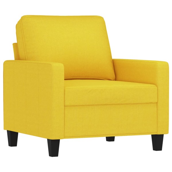 Sillón con taburete tela amarillo claro 60 cm