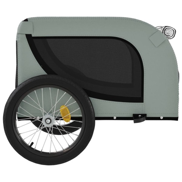 Remolque de bicicleta mascotas hierro tela Oxford gris negro