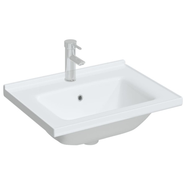 Lavabo de baño rectangular cerámica blanco 61x48x19,5 cm