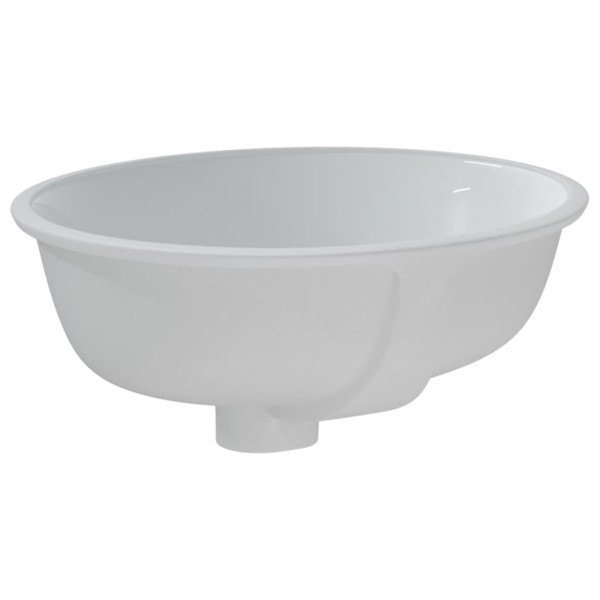 Lavabo de baño ovalado cerámica blanco 38,5x33,5x19 cm