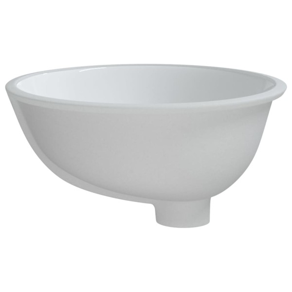 Lavabo de baño ovalado cerámica blanco 38,5x33,5x19 cm