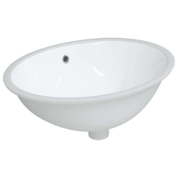 Lavabo de baño ovalado cerámica blanco 56x41x20 cm