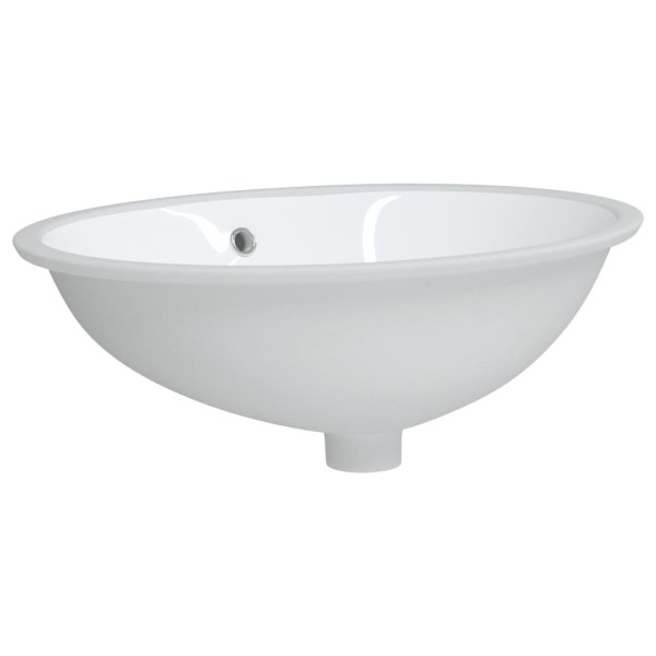 Lavabo de baño ovalado cerámica blanco 56x41x20 cm