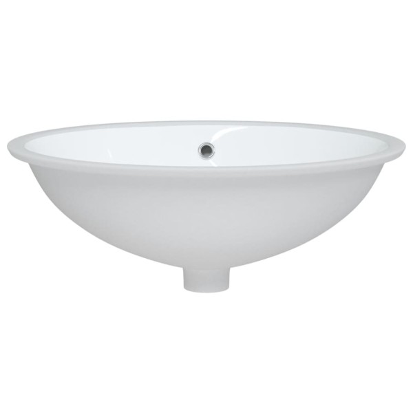 Lavabo de baño ovalado cerámica blanco 56x41x20 cm