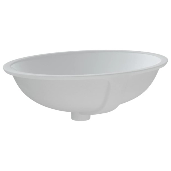 Lavabo de baño ovalado cerámica blanco 56x41x20 cm