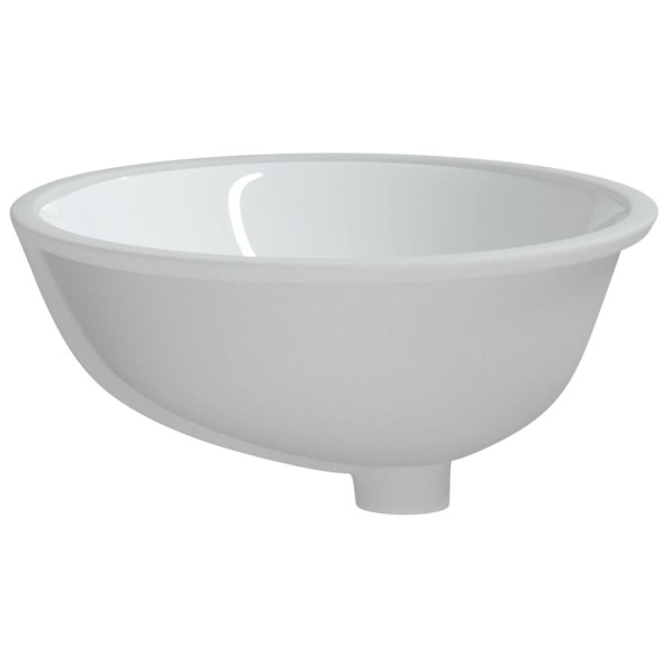 Lavabo de baño ovalado cerámica blanco 56x41x20 cm