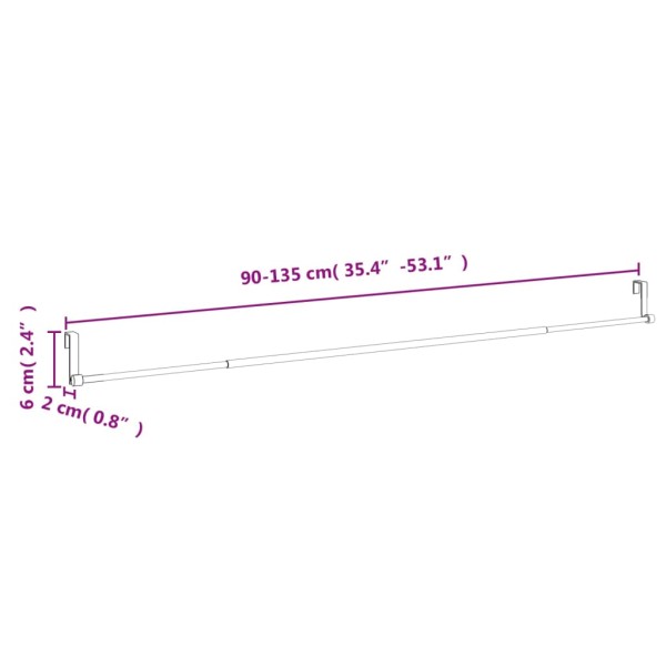 Rieles de cortina 2 uds aluminio blanco y plateado 90-135 cm