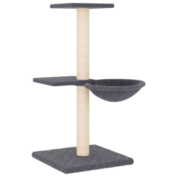 Rascador para gatos con postes de sisal gris oscuro 72 cm