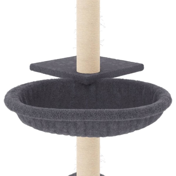 Rascador para gatos con postes de sisal gris oscuro 72 cm