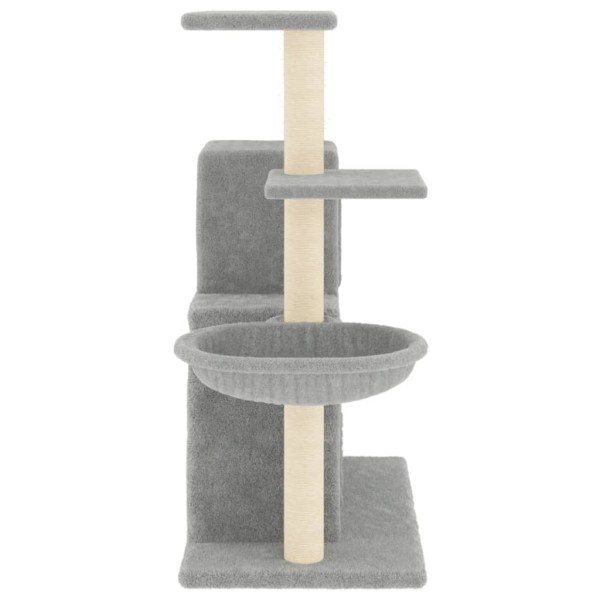 Rascador para gatos con postes de sisal gris claro 83 cm