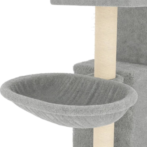 Rascador para gatos con postes de sisal gris claro 83 cm