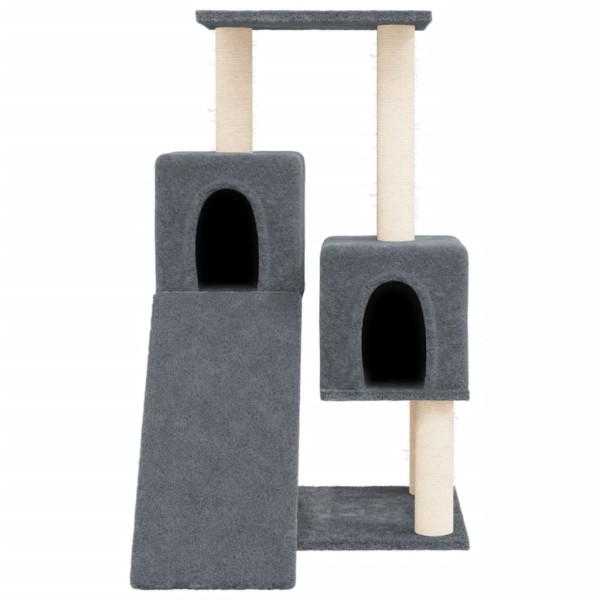 Rascador para gatos con postes de sisal gris oscuro 82 cm