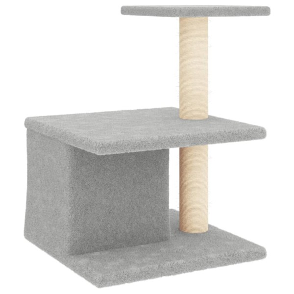 Rascador para gatos con postes de sisal gris claro 48 cm