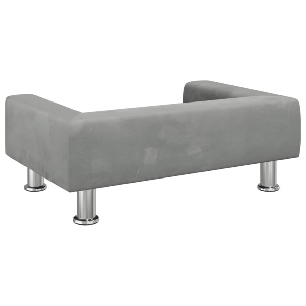 Cama para perros de terciopelo gris claro 70x45x26,5 cm