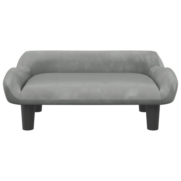 Cama para perros de terciopelo gris claro 70x40x24 cm