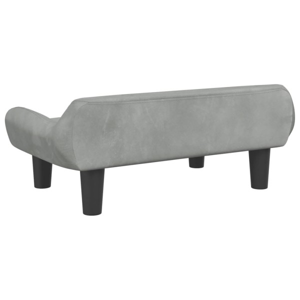 Cama para perros de terciopelo gris claro 70x40x24 cm