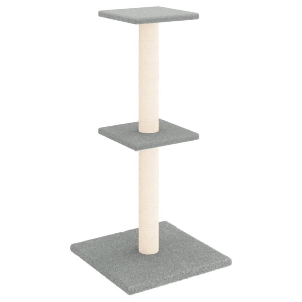 Rascador para gatos con postes de sisal gris claro 73 cm