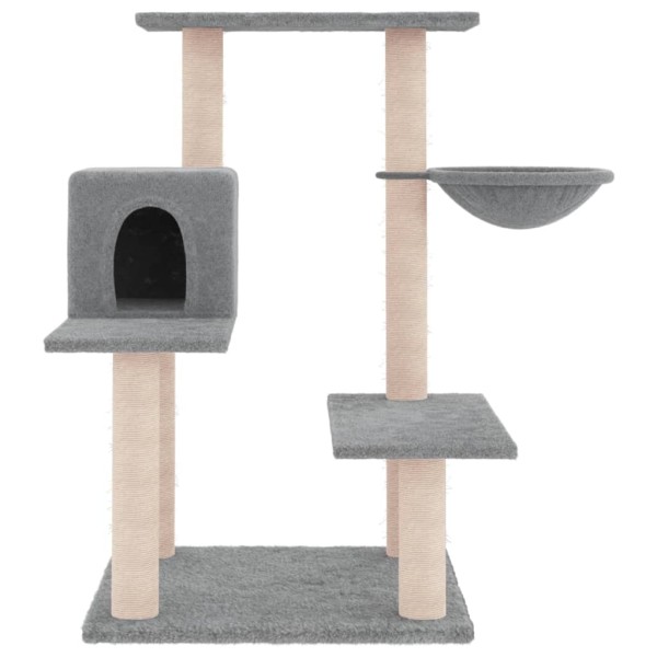 Rascador para gatos con postes de sisal gris claro 82,5 cm