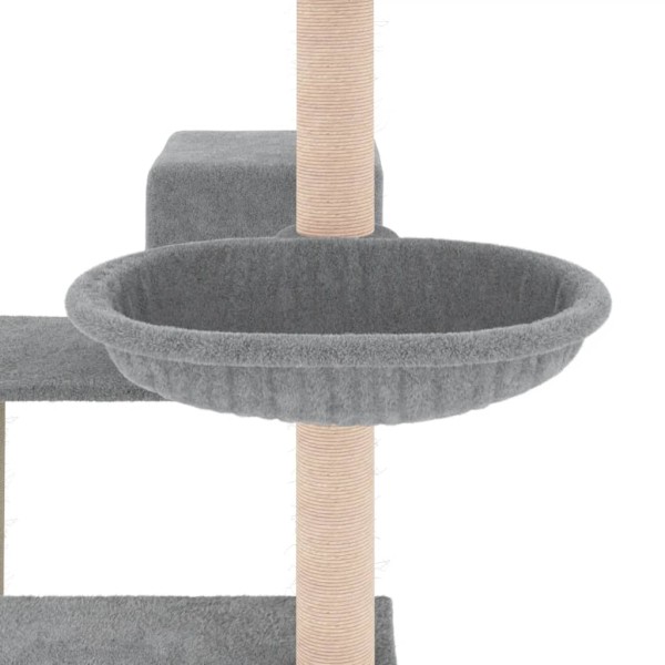 Rascador para gatos con postes de sisal gris claro 82,5 cm