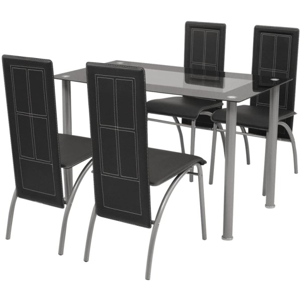 Conjunto de comedor de cinco piezas negro