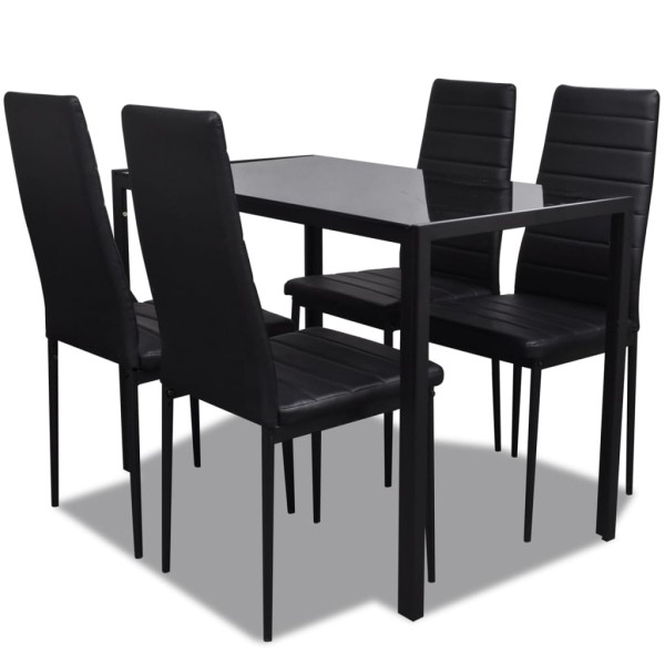 Conjunto de mesa y sillas de comedor 5 piezas negro