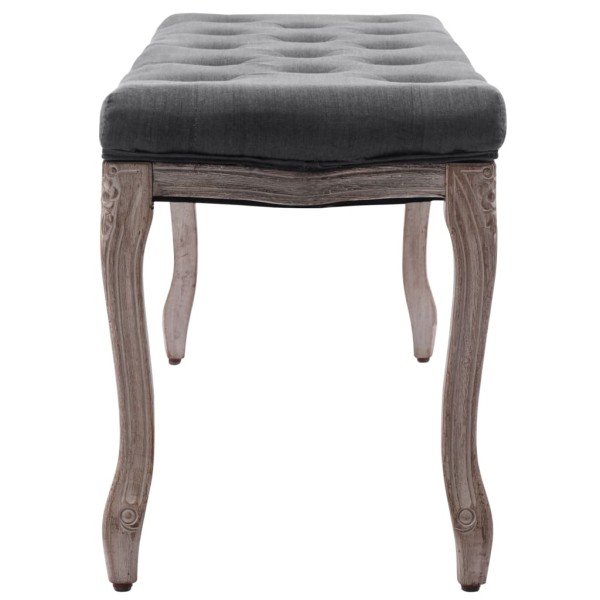 Banco lino y madera maciza gris oscuro 110x38x48 cm