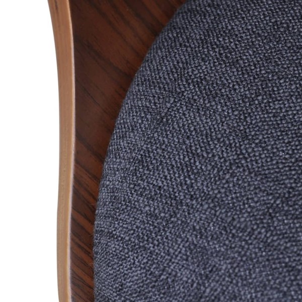 Sillas de comedor 6 unidades madera curvada y tela gris oscuro