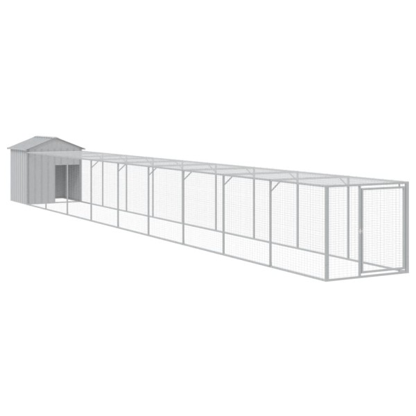 Gallinero y corral acero galvanizado gris claro 117x1017x123 cm