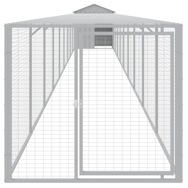 Gallinero y corral acero galvanizado gris claro 117x1017x123 cm