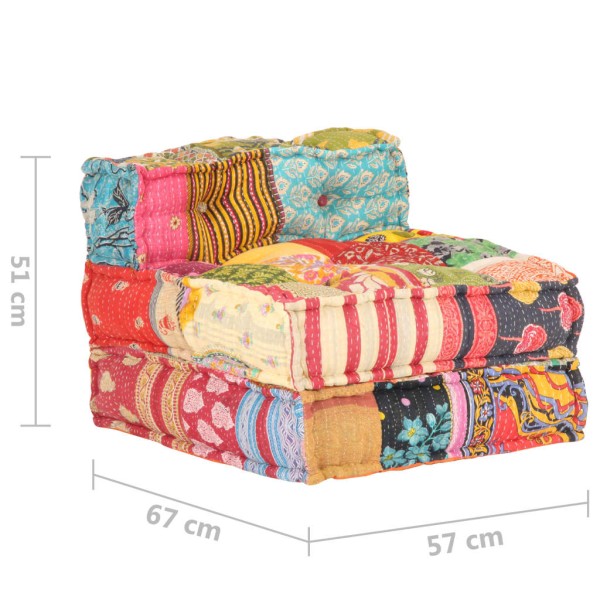 Puf modular de tela patchwork