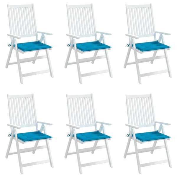 Cojines de silla de jardín 6 uds tela Oxford azul 50x50x3 cm