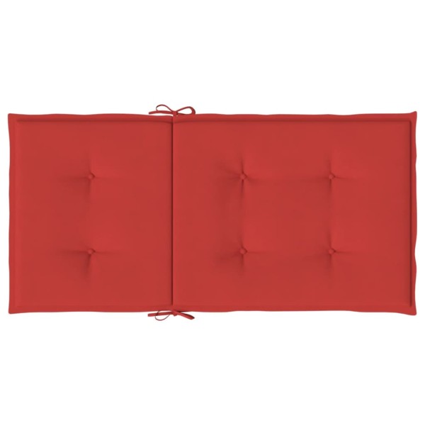 Cojín silla jardín respaldo bajo 6 uds tela Oxford rojo