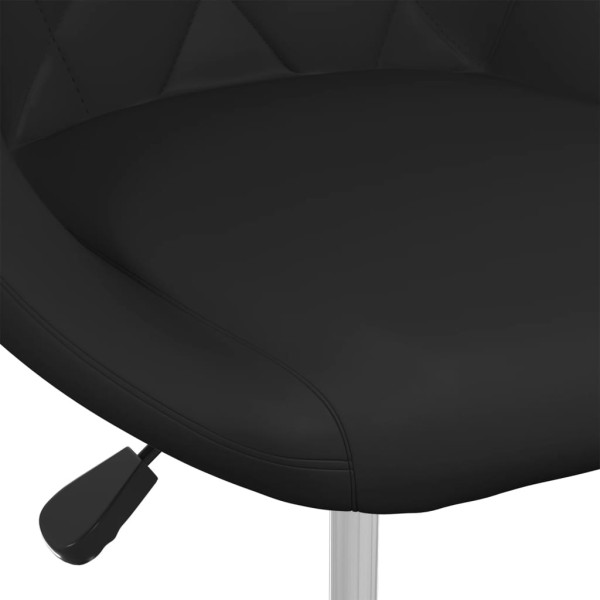 Silla de comedor de cuero sintético negra