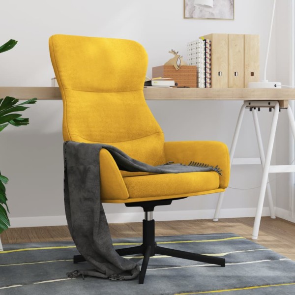 Silla de relajación de terciopelo amarillo mostaza