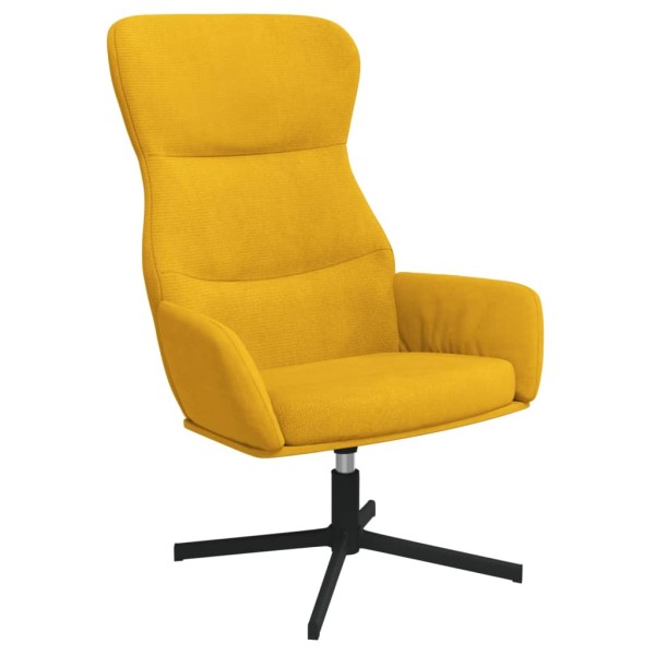 Silla de relajación de terciopelo amarillo mostaza