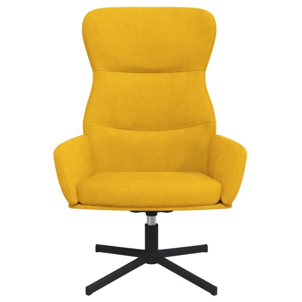 Silla de relajación de terciopelo amarillo mostaza