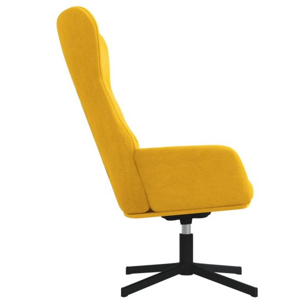 Silla de relajación de terciopelo amarillo mostaza