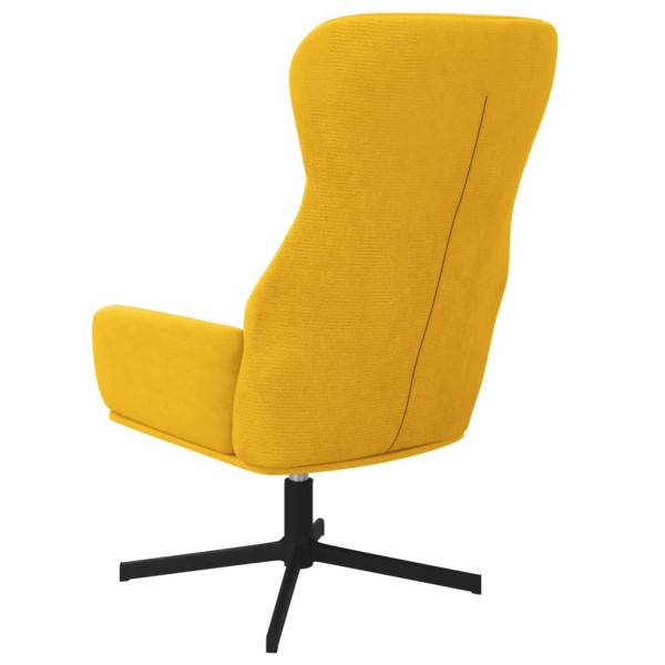 Silla de relajación de terciopelo amarillo mostaza