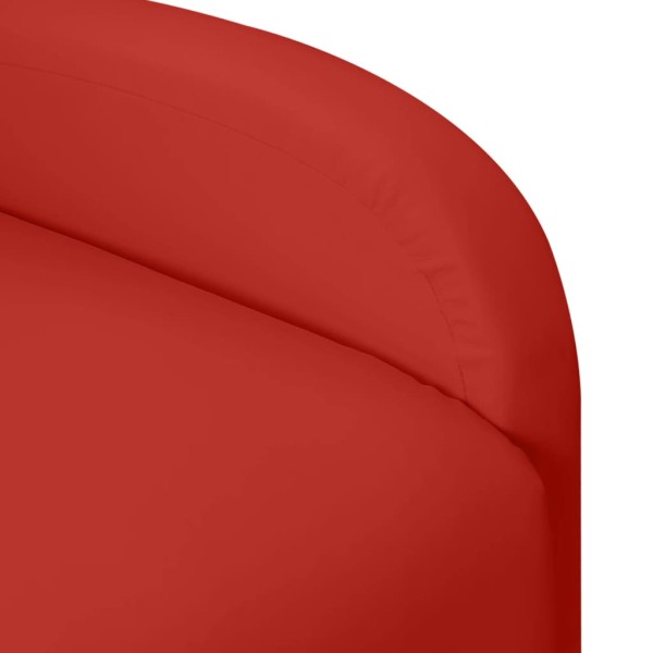 Sillón orejero de masaje de cuero sintético rojo tinto