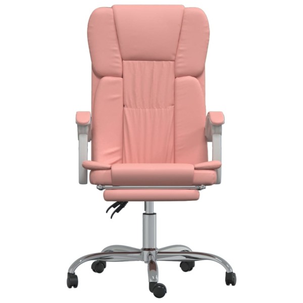 Silla de oficina reclinable cuero sintético rosa