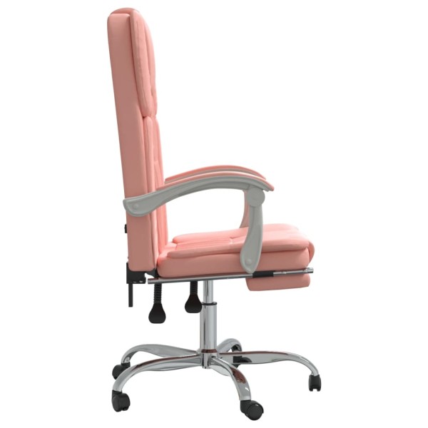 Silla de oficina reclinable cuero sintético rosa