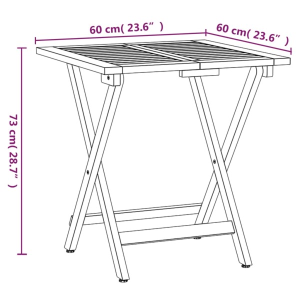 Mesa y sillas plegables terraza 3 pzas y cojines madera acacia