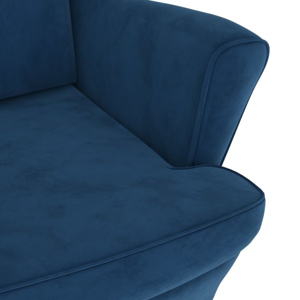 Sillón de terciopelo azul