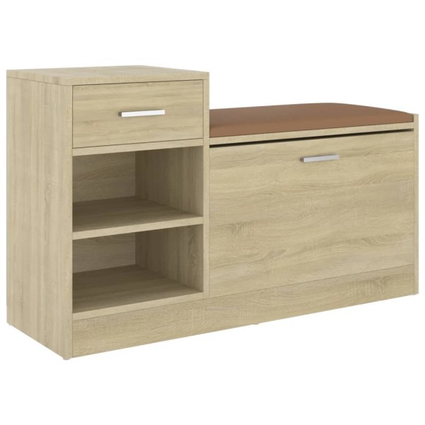 Banco zapatero madera de ingeniería roble Sonoma 94,5x31x57 cm