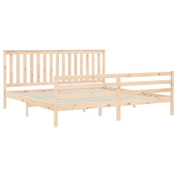 Estructura de cama con cabecero madera maciza 200x200 cm