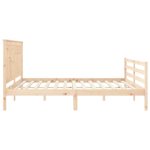 Estructura de cama con cabecero madera maciza 200x200 cm